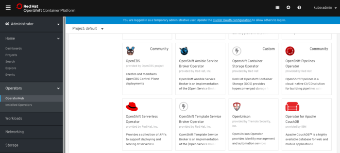 Red Hat OpenShift Screenshot