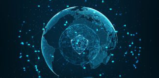 A visual representation of global network security.