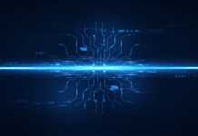 Abstract digital technology operating system background.