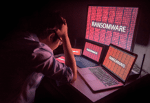 Man in despair after a ransomware attack.