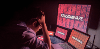 Man in despair after a ransomware attack.