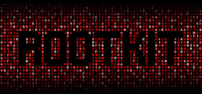 Rootkit text on hex code illustration.