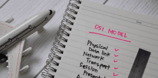 OSI Model written on a notebook