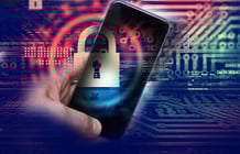 Abstract concept of data protection in mobile devices.