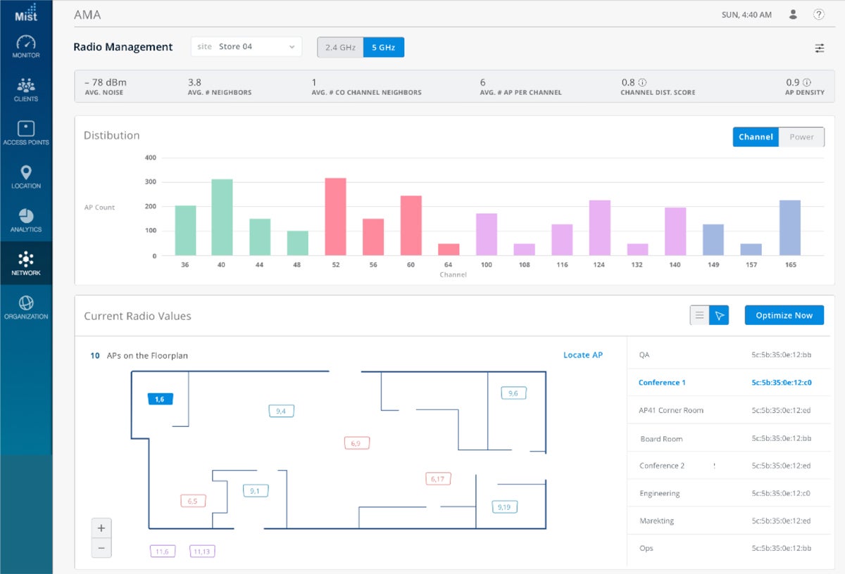 Juniper Mist interface.