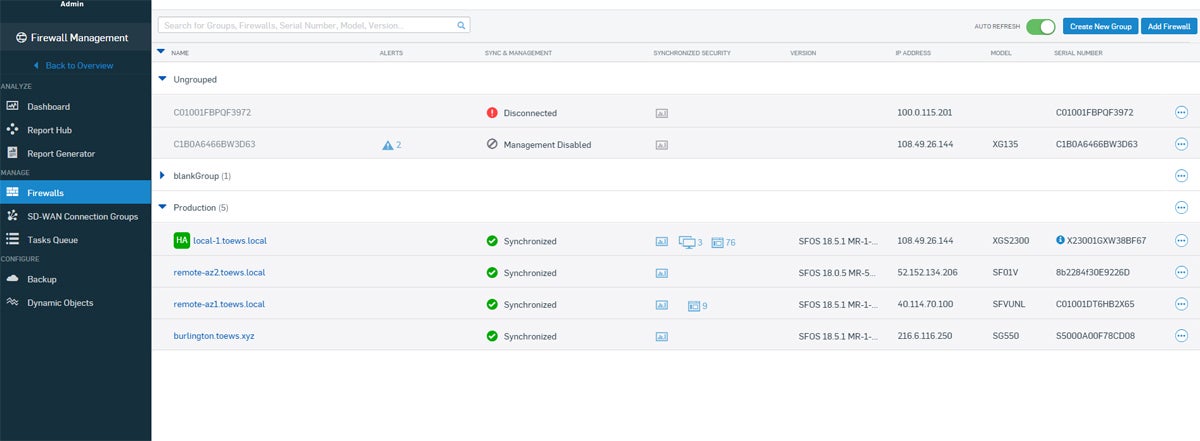 Sophos Central interface.